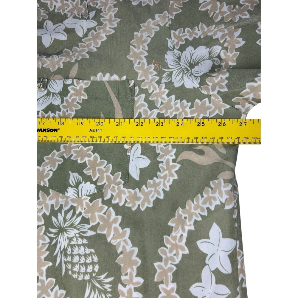 Roundy Bay Pineapple & Floral Print Short Sleeve Hawaiian Shirt Men's Size XL - Picture 4 of 5